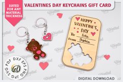 Valentines Day Keychains Gift Card Laser Cut. Valentine Gift Product Image 1
