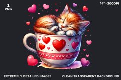Valentines Day clipart, Kitten Clipart, cat mug sublimation Product Image 2