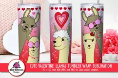 valentines day llama skinny tumbler wrap sublimation