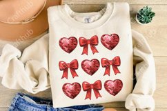 Valentine&#039;s day Love Coquette bow Png, Retro Valentine PNG Product Image 3