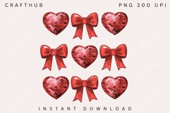Valentine&#039;s day Love Coquette bow Png, Retro Valentine PNG Product Image 1
