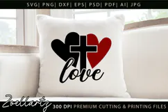 Valentine's Day SVG for Cricut Love Heart Cross Jesus Faith Product Image 1