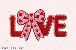 Valentine's Day Love PNG,Faux Knitted Yarn Texture Valentine Product Image 1