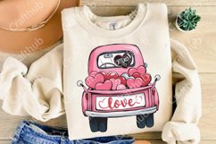 Valentine&#039;s Day Love Truck PNG, Valentines Day Sublimation Product Image 3