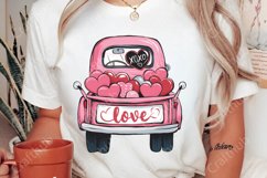 Valentine&#039;s Day Love Truck PNG, Valentines Day Sublimation Product Image 2
