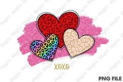 Valentines Day LOVE XOXO Hearts Sublimation Product Image 1