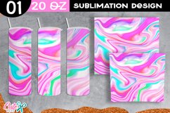 Colorful Marble 20 Oz Skinny Tumbler | Fluid art Sublimation Product Image 2