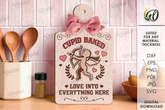 Valentine&#039;s Day Mini Cutting Board Laser Cut. Kitchen SVG Product Image 1