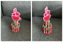 Valentine's Day Money Cake like Tea of Love. Paper cutting. DIY Cake Money Holder SVG.