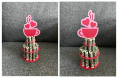 Valentine's Day Money Cake like Tea of Love. Paper cutting. DIY Cake Money Holder SVG.