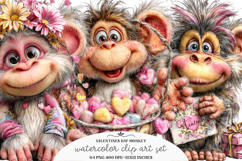 Valentines Day Monkey Sublimation - Valentines Day Monkey Product Image 1