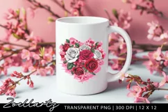 Floral Heart Valentine's Day PNG Sublimation Roses Clipart Product Image 5
