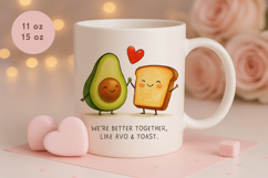 Funny valentines day mug, avocado and toast mug, valentines Product Image 1