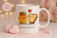 Funny valentines day mug, Food Pun Mug, honey and toast Product Image 1