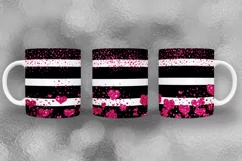 Valentine Pink Hearts Mug Wrap Sublimation I Valentine Mugs Product Image 2