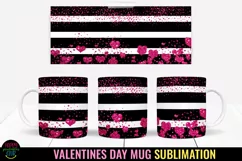 Valentine Pink Hearts Mug Wrap Sublimation I Valentine Mugs Product Image 1