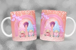 Valentine Gnome Mug Wrap Sublimation I Valentine Mugs PNG