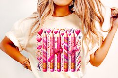 Pencils Valentines Day PNG, Teacher Valentines PNG, Xoxo Png Product Image 1