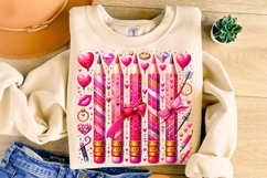 Pencils Valentines Day PNG, Teacher Valentines PNG, Xoxo Png Product Image 3