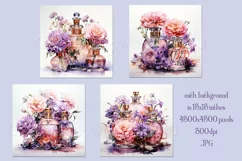 Valentine's Day, Watercolor Glass Perfume Bottles, Girly, s1 Product Image 2