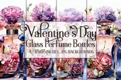 Valentine's Day, Watercolor Glass Perfume Bottles, Girly, s2 Product Image 1