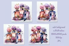 Valentine's Day, Watercolor Glass Perfume Bottles, Girly, s2 Product Image 2