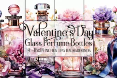 Valentine's Day, Watercolor Glass Perfume Bottles, Girly, s4 Product Image 1