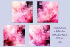Valentine's Day, Pink Black 15x15 Watercolor Backgrounds, s2 Product Image 2