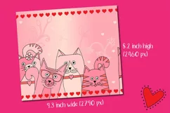 valentines day pink cats seamless skinny tumbler template