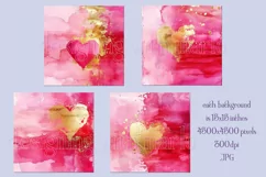 Valentine's Day, Pink & Gold Watercolor Backgrounds, s10 Product Image 2