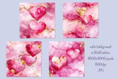 Valentine's Day, Pink & Gold Watercolor Backgrounds, s14 Product Image 2