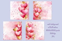 Valentine&#039;s Day, Pink &amp; Gold Watercolor Backgrounds, s16 Product Image 2