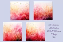 Valentine's Day, Pink & Gold Watercolor Backgrounds, s20 Product Image 2