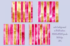Valentine's Day, Pink & Gold Watercolor Backgrounds, s5 Product Image 2