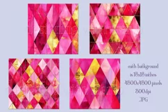 Valentine's Day, Pink & Gold Watercolor Backgrounds, s8 Product Image 2