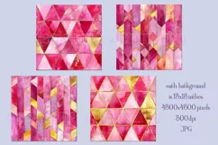 Valentine's Day, Pink & Gold Watercolor Backgrounds, s9 Product Image 2