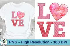 Valentine's Day Love PNG with Pink Heart Product Image 1