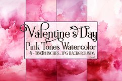 Valentine&#039;s Day, Pink Graidents Watercolor Backgrounds, s1 Product Image 1