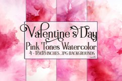 Valentine&#039;s Day, Pink Graidents Watercolor Backgrounds, s6 Product Image 1