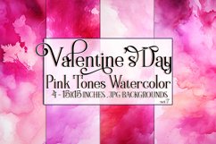 Valentine&#039;s Day, Pink Graidents Watercolor Backgrounds, s7 Product Image 1