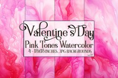 Valentine&#039;s Day, Pink Graidents Watercolor Backgrounds, s9 Product Image 1