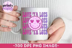 Retro Valentine png, Love Ya Lots Sublimation Design Product Image 5
