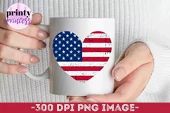Distressed American Flag Heart PNG, Patriotic Design File Product Image 4