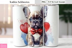 Cute Black Puppy Tumbler Wrap|Valentines Day Design Product Image 1