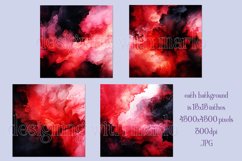 Valentine&#039;s Day, Red &amp; Black Watercolor Backgrounds, s4 Product Image 2