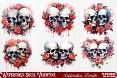 Valentines Day Skull Clipart Bundle, Watercolor Skull Valentine Clipart, Skull Valentine Clipart, Skull Valentine Clipart Bundle, Skull Valentine Watercolor, Watercolor Skull Valentine, Skull Valentine Sublimation, Skull Valentine Valentines Day Skull Cli