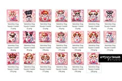 Valentines Day Square Coaster - Cute Dog Sublimation Bundle