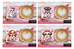 Valentines Day Square Coaster - Cute Dog Sublimation Bundle