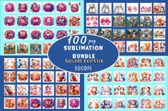 Valentines Day Square Coaster |Cute animals, animal Product Image 1