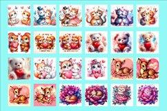 Valentines Day Square Coaster |Cute animals, animal Product Image 4